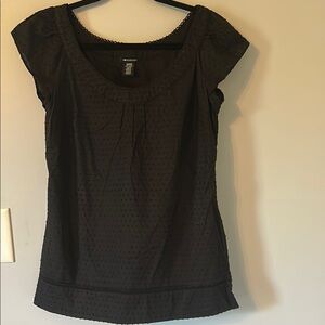 I Heart Ronson Black Textured Blouse